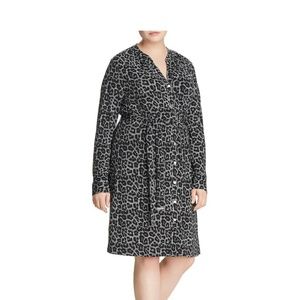 Michael Kors Plus Size Leopard Button Down Dress